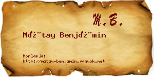 Mátay Benjámin névjegykártya